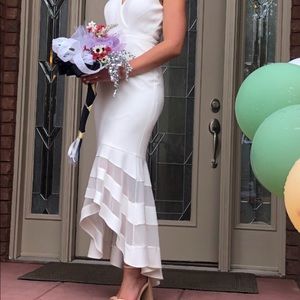 Halter high low bridal shower dress